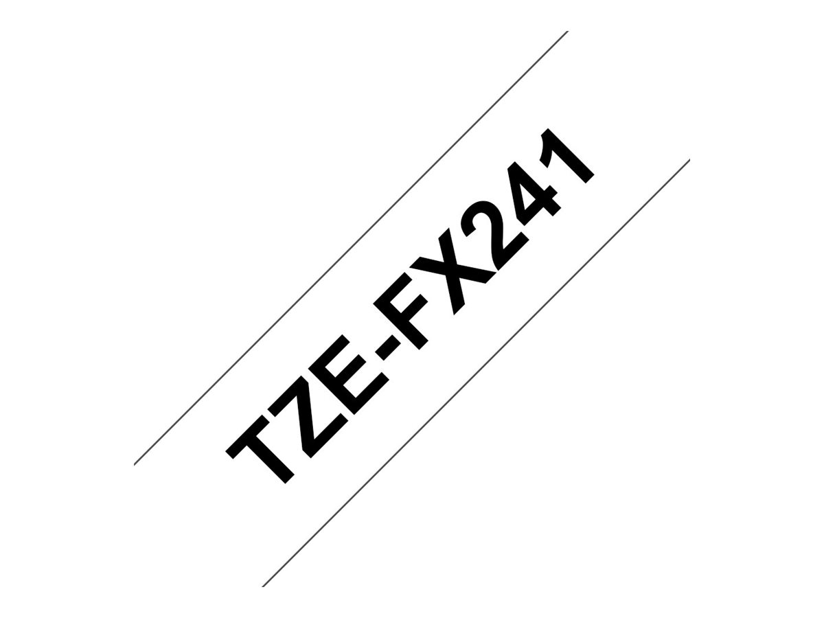 Schriftband TZeFX241 lam, flex Schwarz auf Weiss 18mm x 8m