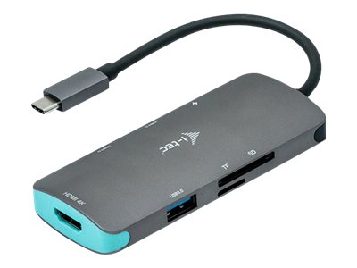 I-TEC USB C Metal Nano Docking Station 1xHDMI 4K 1xSD Kartenleser 1xmicroSD Kartenleser 3xUSB 3.0 Port 1xUSB-C PD kompatible mit TB3