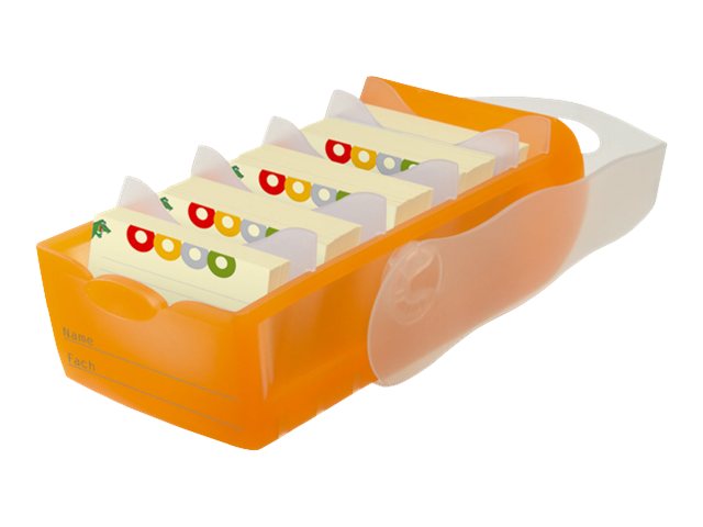 HAN Croco Karteikasten DIN A7 fuer 900 Karteikarten orange mit Deckel