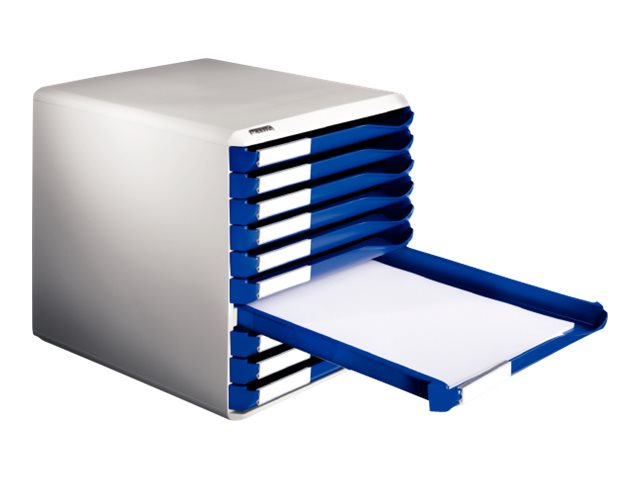 LEITZ Schubladenbox Post-Set  blau 52800035, DIN A4 mit 5 Schubladen