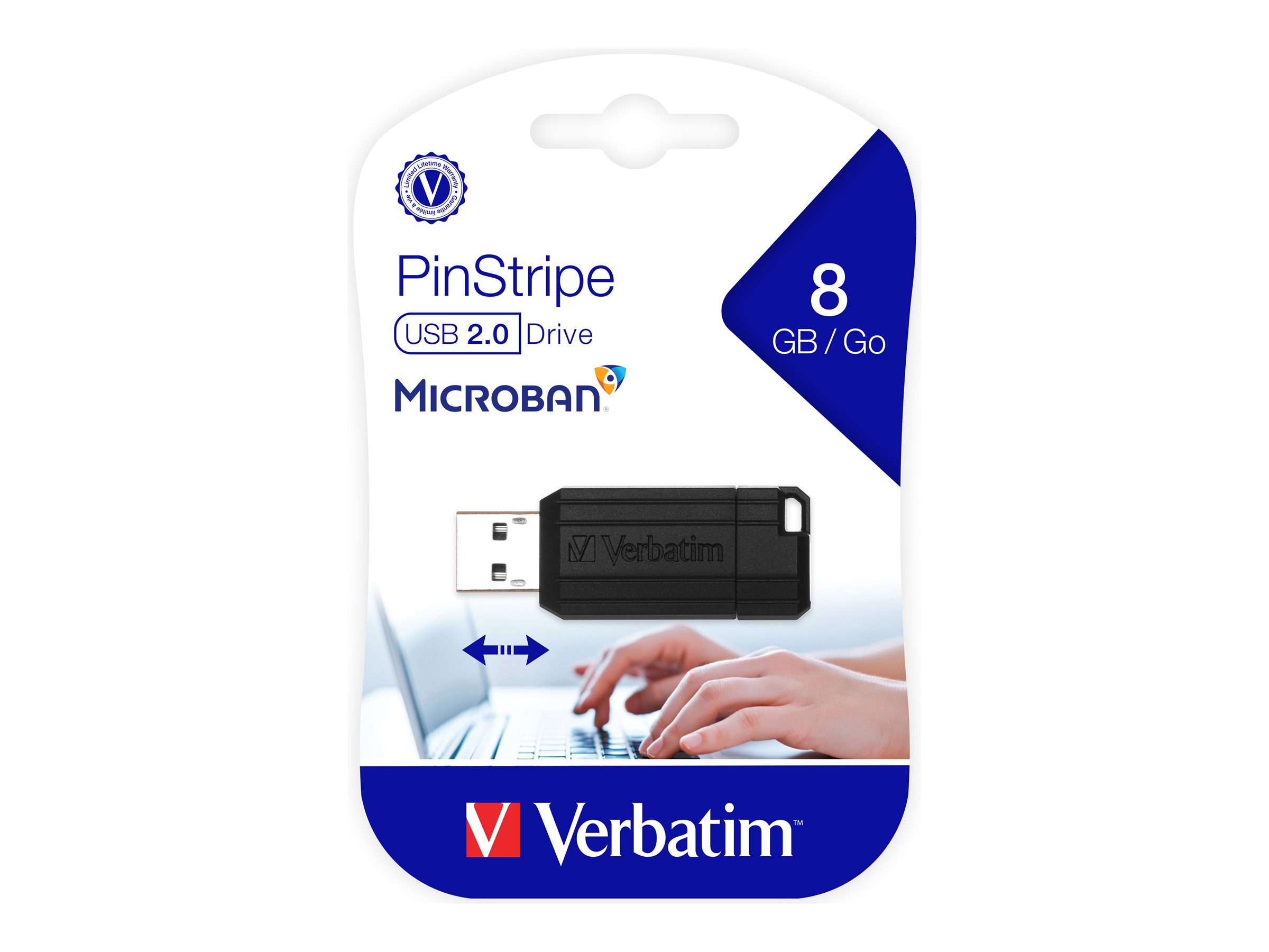 Verbatim USB-Stick 2.0 PinStripe 8GB schwarz Verbatim USB-Stick 2.0 PinStripe 8GB schwarz