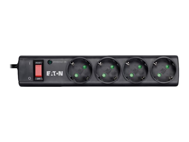 EATON Protection Strip PS4D Surge protector AC 220250V 2500Watt output connectors 4 Black