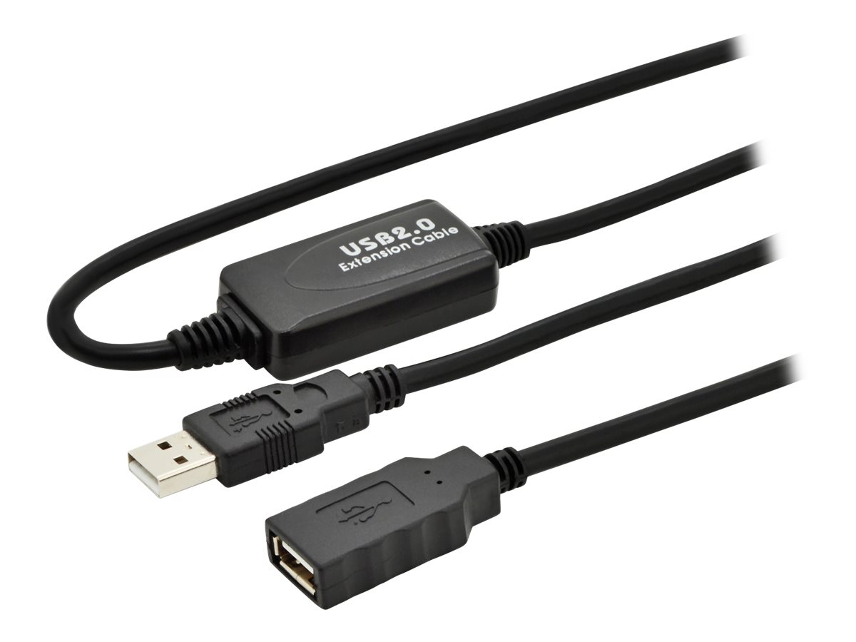 DIGITUS USB 2.0 Aktives Verlängerungskabel 10m schwarz