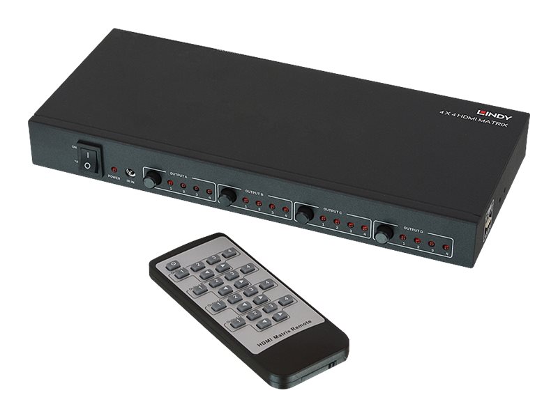 LINDY HDMI 4K UHD 4x4 Matrix 4 In 4 Out HDMI 1.4