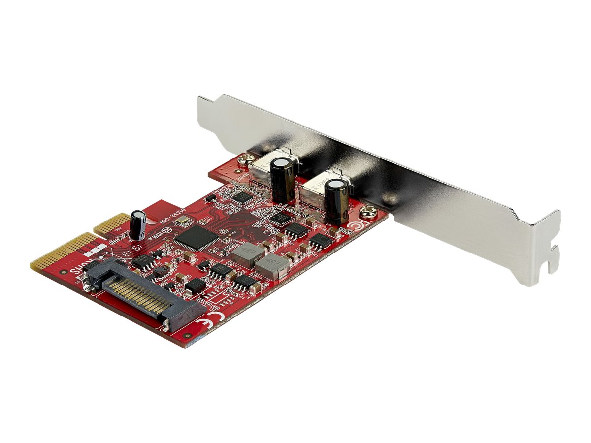 StarTech.com PCIe USB 3.1 Card, 2x USB C 3.1 Gen 2 10Gbps, PCIe Gen 3 x4, ASM3142 Chipset, USB Type-C PCI Express Card, 2-Port USB 3.2 Gen 2x1 Expansion Add-On Card, Windows, macOS, Linux - Full/Low-Profile - USB-Adapter - PCIe 3.0 x4 - USB-C 3.1 Gen 2 x