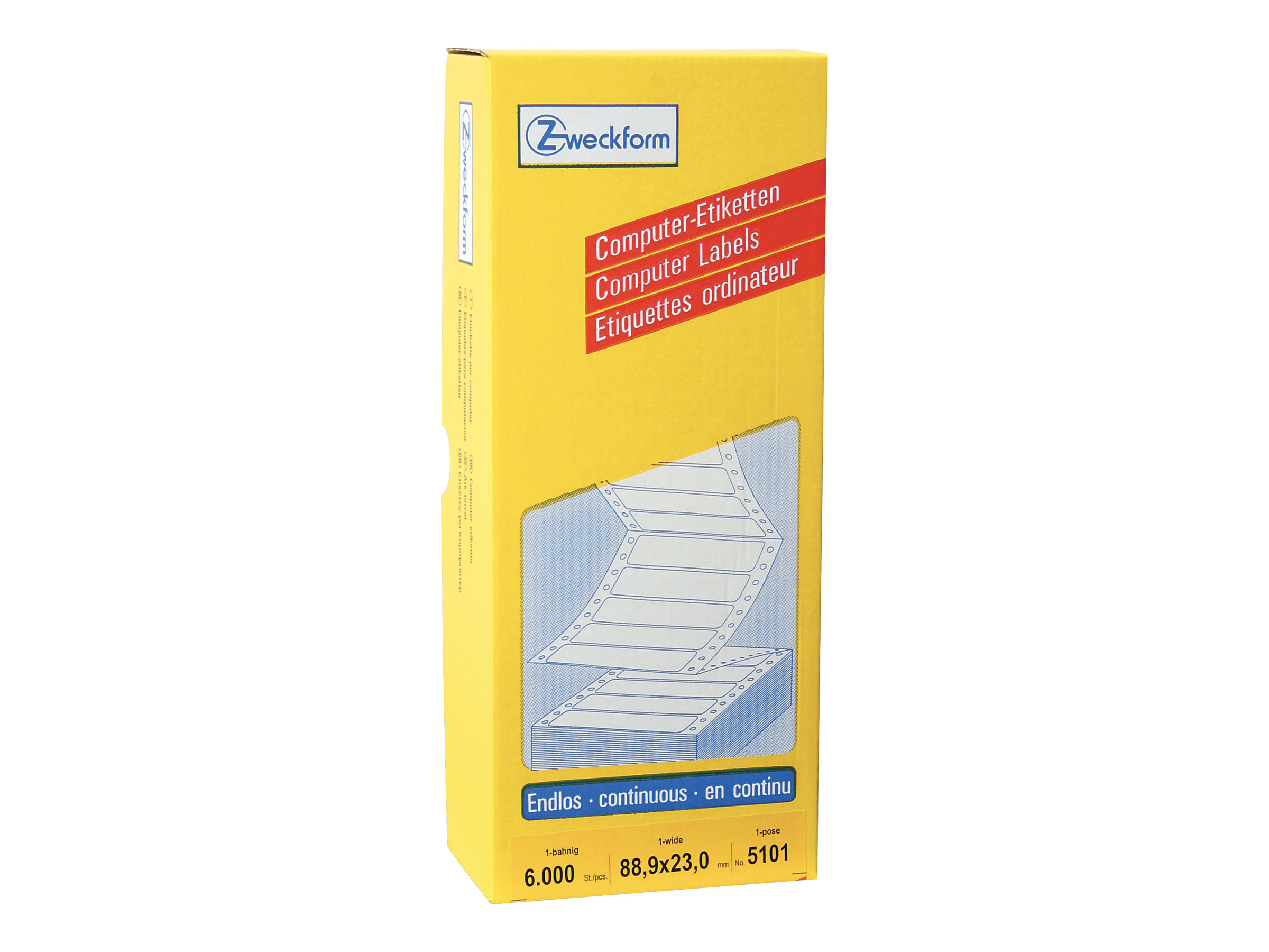 6.000 AVERY Zweckform Computer-Endlosetiketten 5101 weiss 88,9 x 23,0 mm 6.000 AVERY Zweckform Computer-Endlosetiketten 5101 weiss 88,9 x 23,0 mm