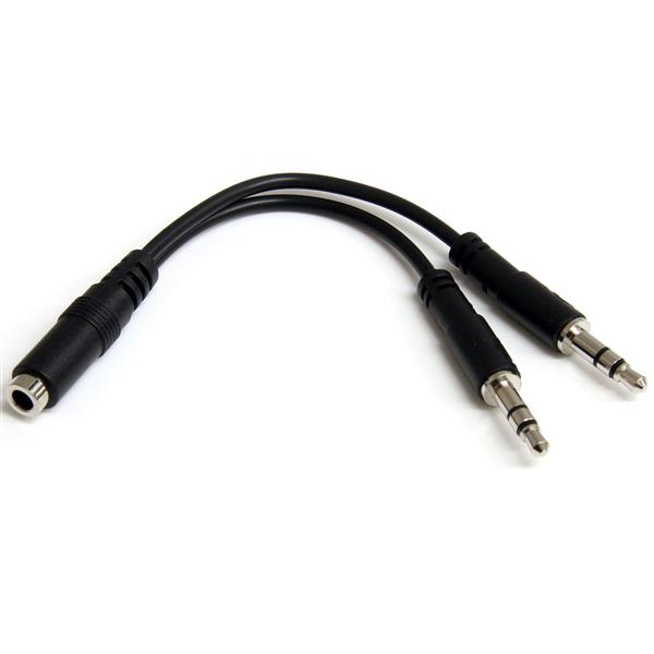 STARTECHCOM 3,5mm Audio Klinke Y Kabel Headset Splitter 1 x 3,5mm Buchse 2 x 3,5mm Stecker