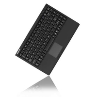KEYSONIC ACK-540U+ Mini-Tastatur schwarz flacher Bauform Touchpad SoftTouch Funktionstasten USB Plug und Play (DE)