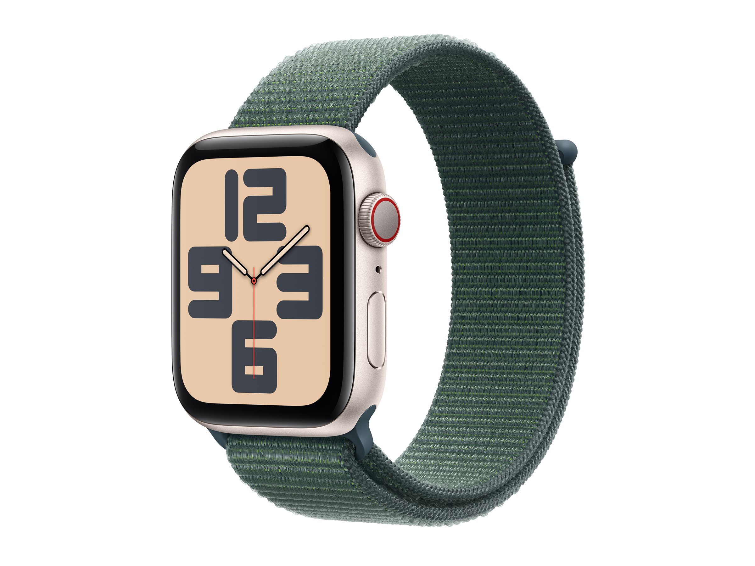 APPLE Watch SE GPS + Cellular 44mm Starlight Aluminium Case with Lake Green Sport Loop APPLE Watch SE GPS + Cellular 44mm Starlight Aluminium Case with Lake Green Sport Loop