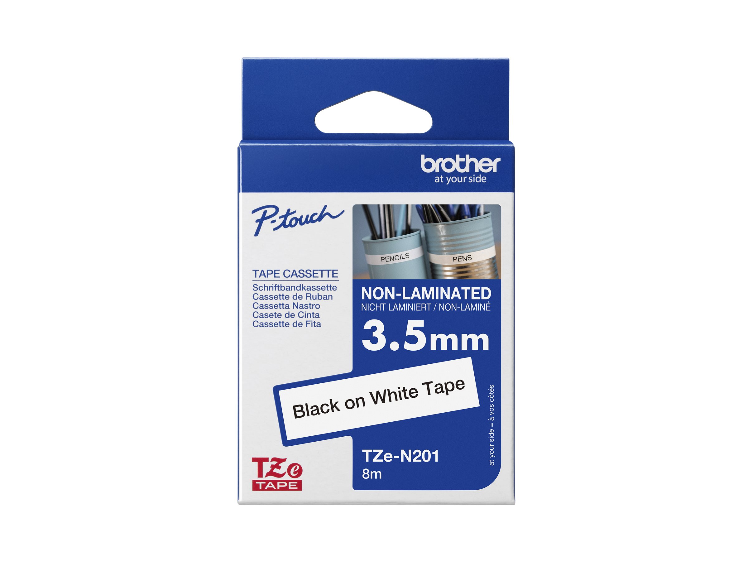 TZEN201 BROTHER PTOUCH 3.5mm WEISS-SCHW