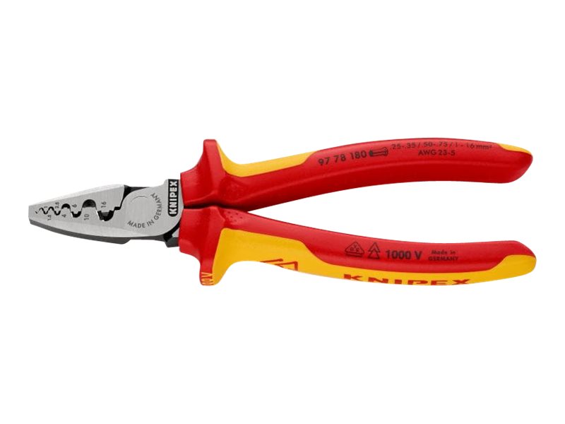 Knipex Crimpzange fuer Aderendhuelsen iso 180mm 0,2516qmm