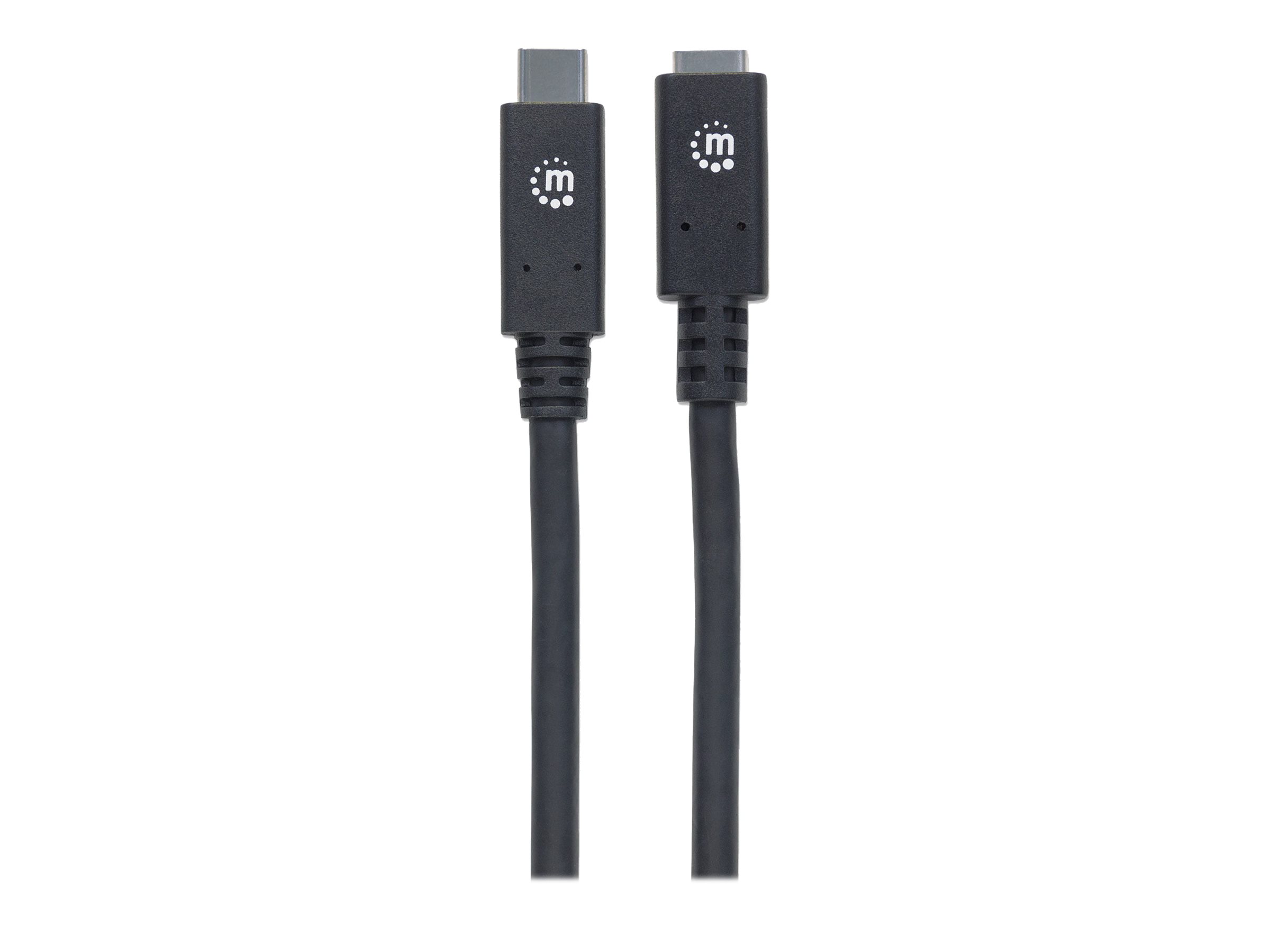 MANHATTAN 3.1 USB-C Verlaengerungskabel 0,5m SuperSpeed+ USB 3.1 Gen2 Typ C-Stecker auf Typ C-Buchse 10 Gbit/s 5 A schwarz
