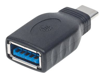MANHATTAN USB Typ C auf Typ-A Adapter 3.1 Gen1 Typ C-Stecker auf Typ A-Buchse bis zu 5 Gbit/s schwarz