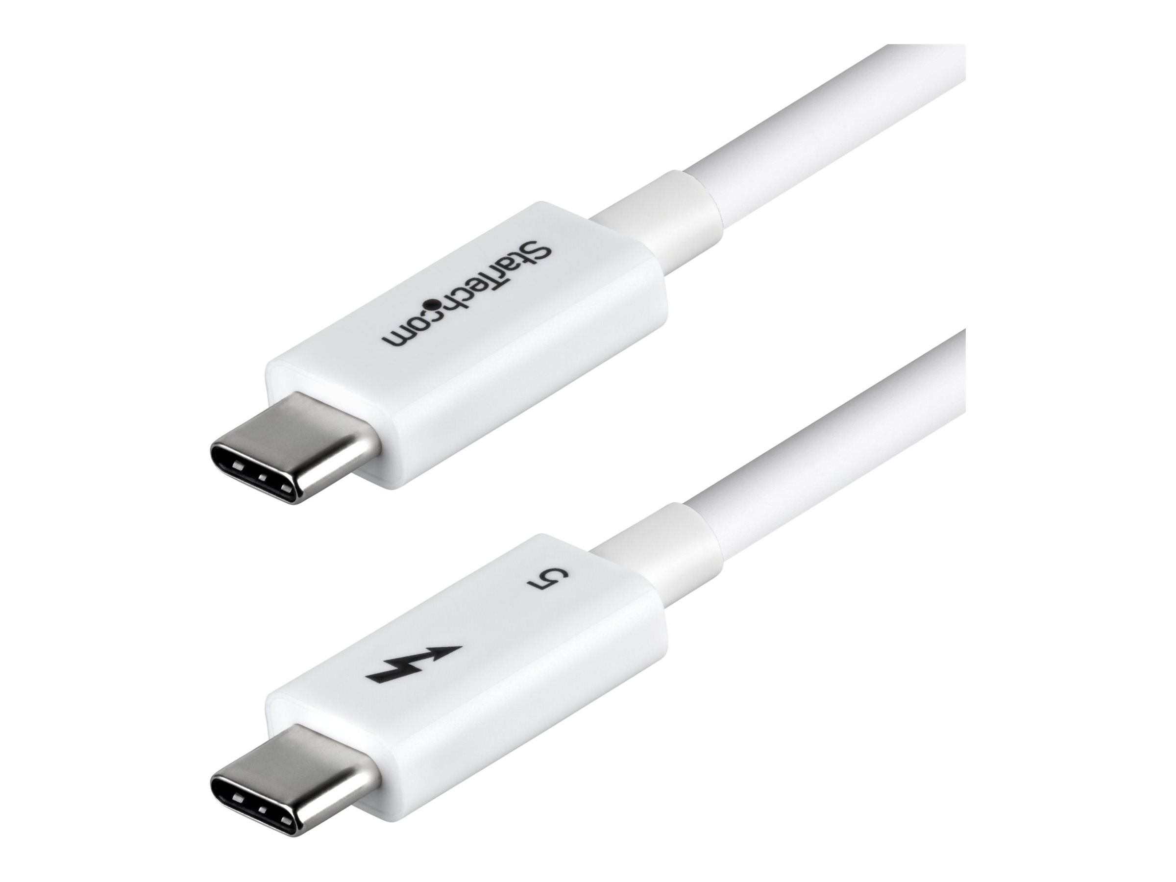 STARTECHCOM 80cm Thunderbolt 5 Kabel 80Gbps120Gbps 240W PD 8K 60Hz Thunderbolt zertifiziert TB5 TB4 USB4 USBC Weiss