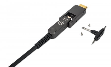 MANHATTAN Aktives HDMIGlasfaserkabel mit abnehmbarem Stecker 4K60Hz UHD HDMIStecker auf MicroHDMIHDMIStecker 50m HEC ARC