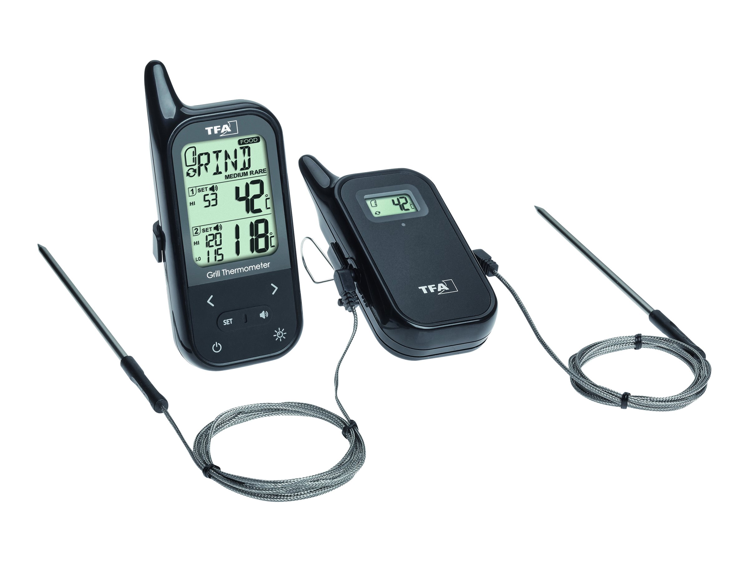 TFAÂ® KÃ¼chen-Chef Twin 14.1511.01 Kerntemperatur-Lebensmittelthermometer schwarz