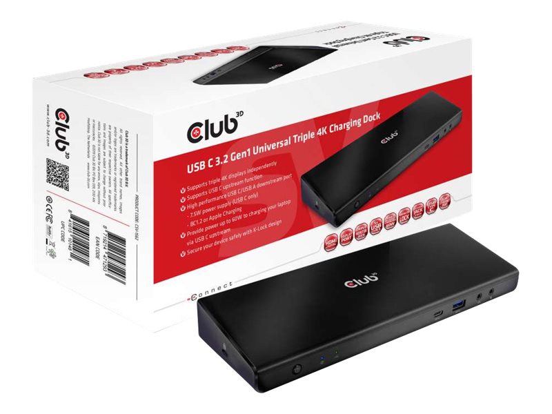 Club3D 4K ChargingDock USBC 6xUSB32xDPHDMILANAudio