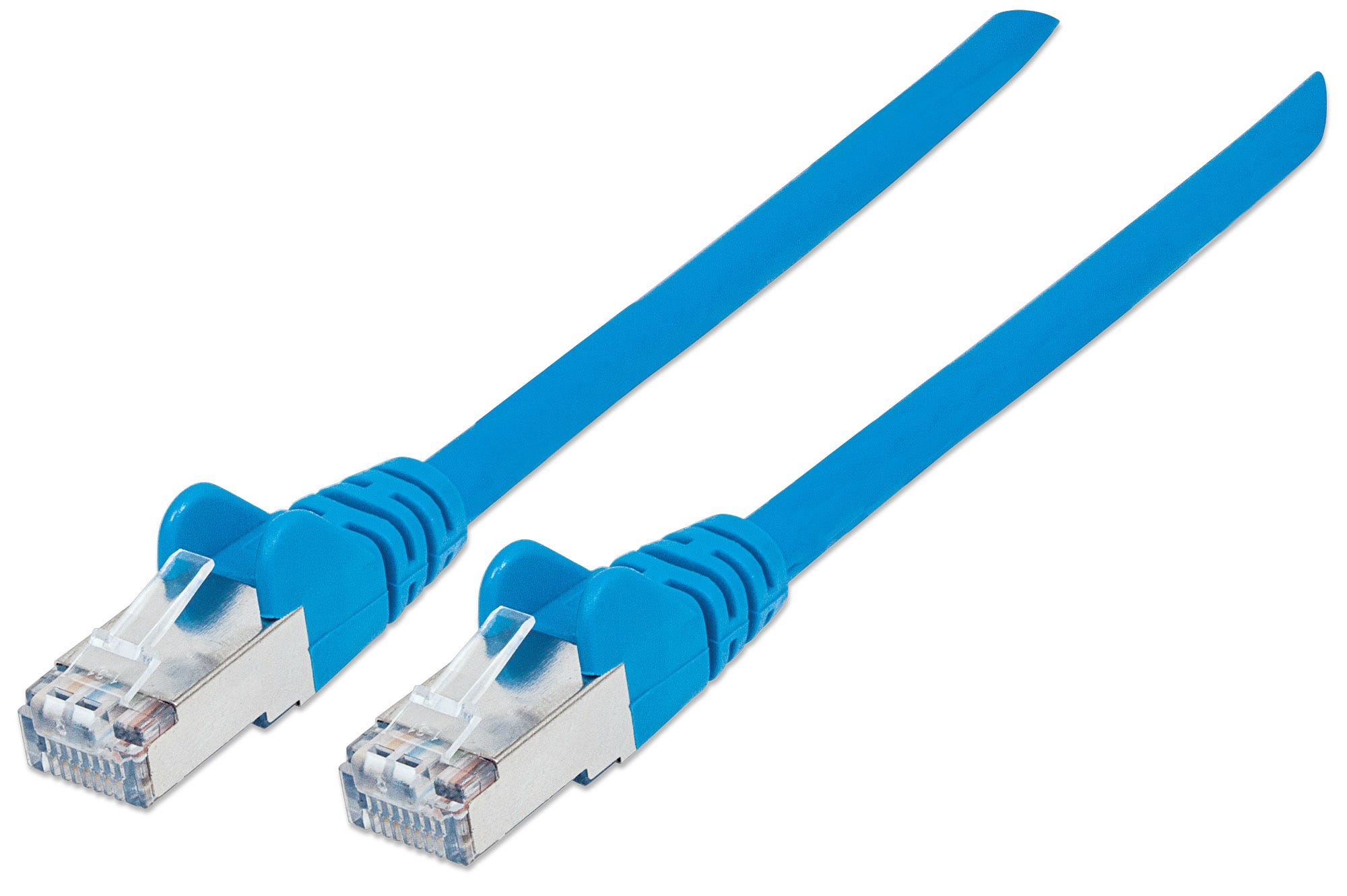 INTELLINET Netzwerkkabel Cat6A SFTP CU LS0H 0,50m Blau RJ45 Stecker RJ45 Stecker Vergoldete Kontakte
