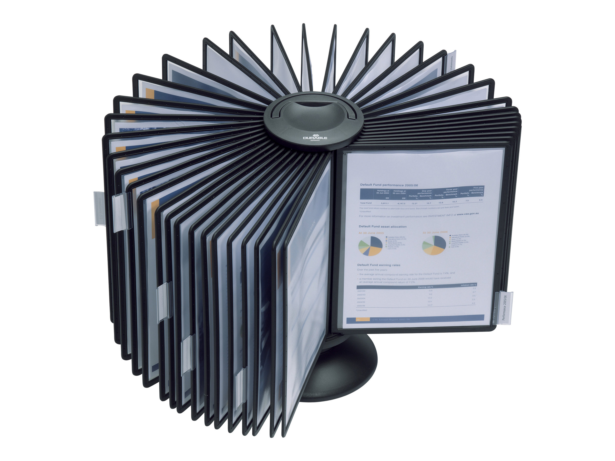 DURABLE Sichttafelsystem SHERPA® Display System carousel 40 563301 DIN A4 schwarz mit 40 St. Sichttafeln DURABLE Sichttafelsystem SHERPA® Display System carousel 40 563301 DIN A4 schwarz mit 40 St. Sichttafeln