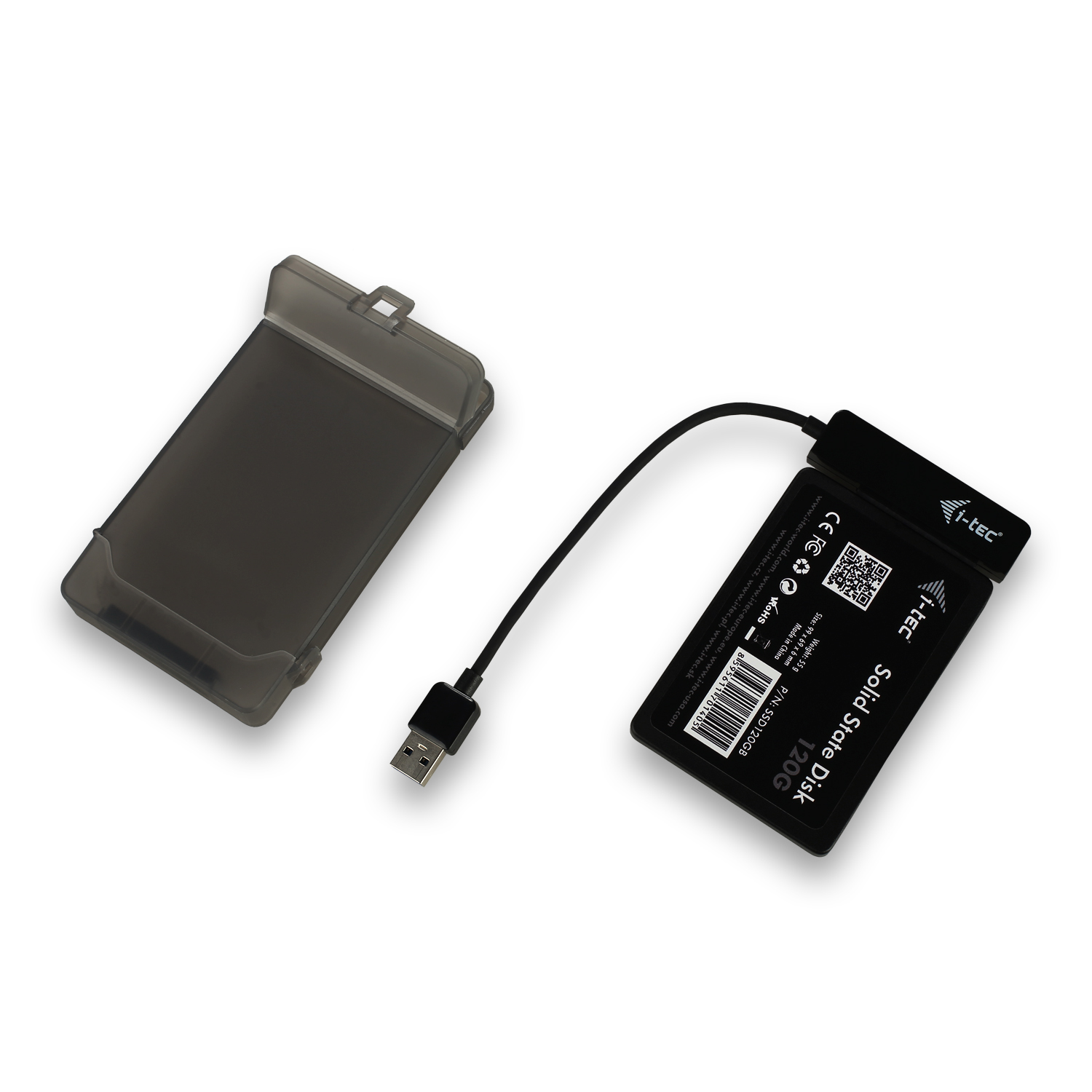 ITEC USB 30 Advance MySafe Easy Gehaeuse 6,4cm 2,5Zoll Festplattengehaeuse fuer SATA HDD Festplatten, integriertes Kabel, schwarz