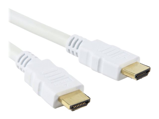 TECHLY HDMI High Speed Kabel mit Ethernet Kabel 2m weiss Anschluesse Stecker A auf Stecker A vergoldete Steckverbinder