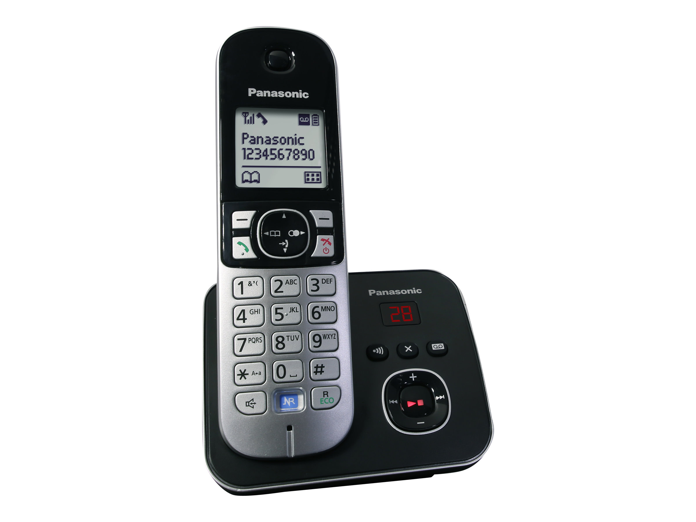 Panasonic KX-TG6821GB Schnurloses Telefon mit Anrufbeantworter schwarz-silber