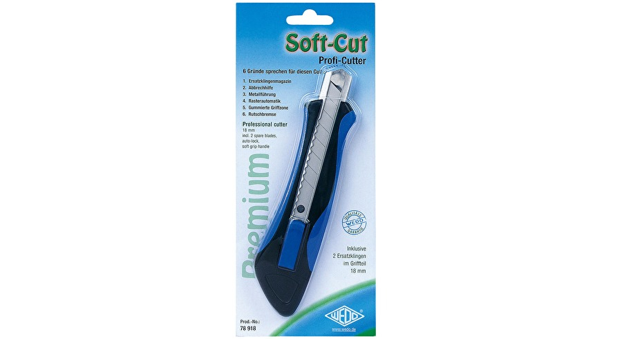 WEDO Cuttermesser Soft Cut blau 18 mm WEDO Cuttermesser Soft Cut blau 18 mm
