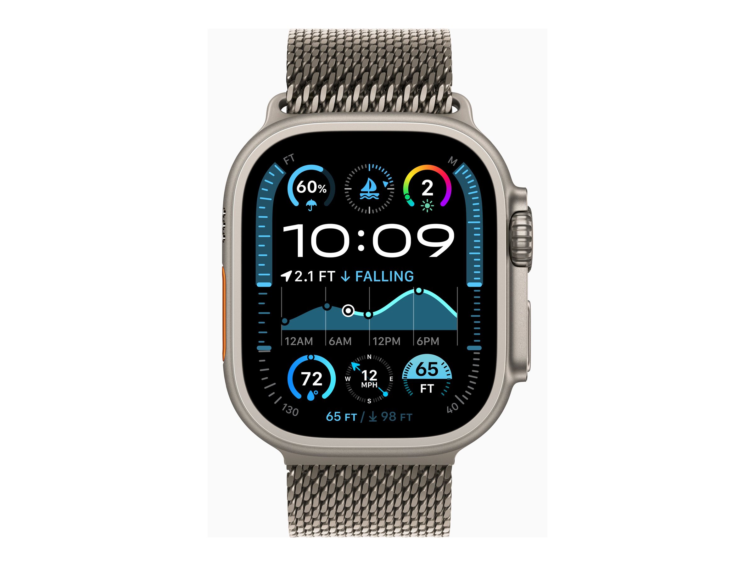 APPLE Watch Ultra 2 GPS + Cellular 49mm Natural Titanium Case with Natural Titanium Milanese Loop - S APPLE Watch Ultra 2 GPS + Cellular 49mm Natural Titanium Case with Natural Titanium Milanese Loop - S