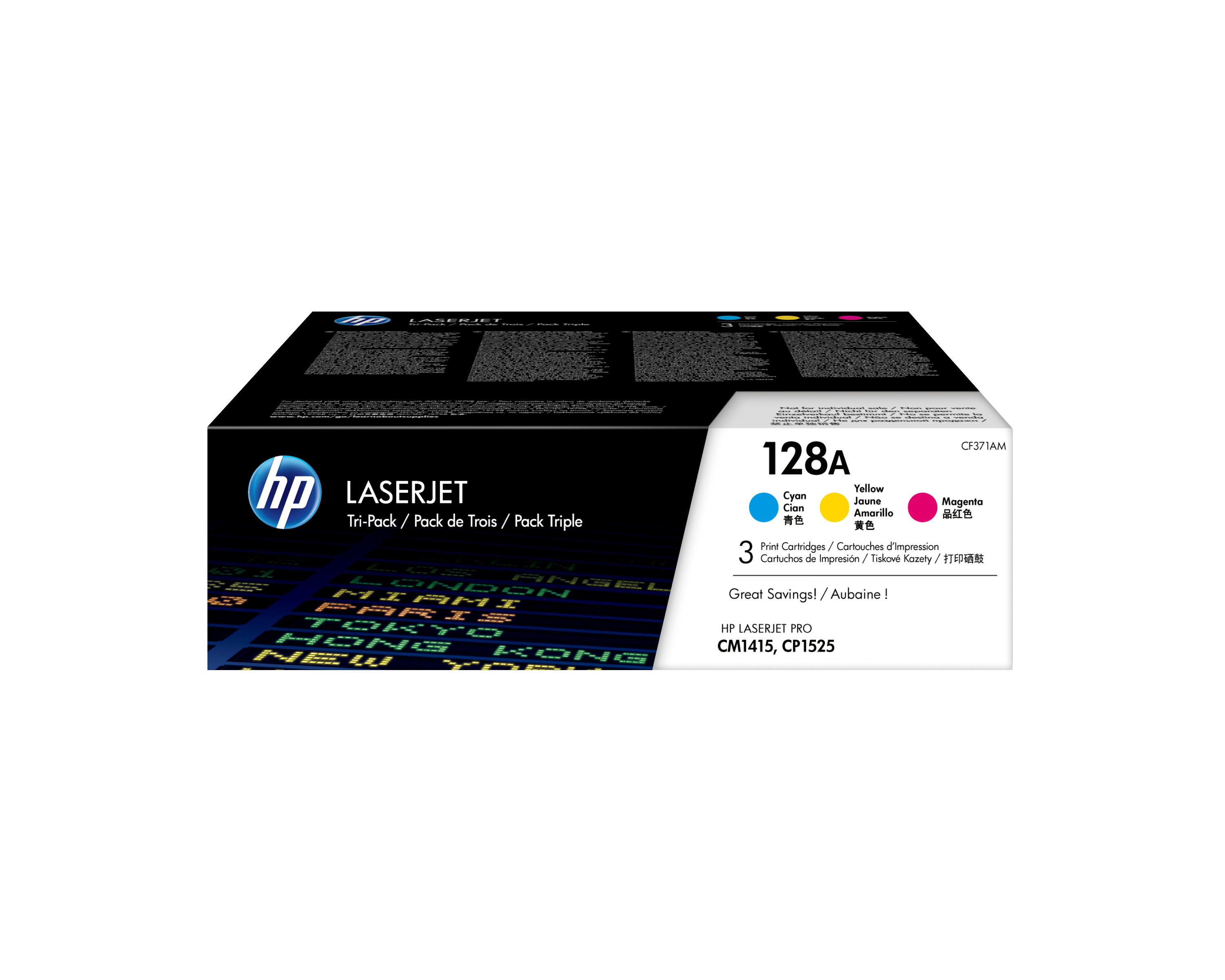 HP 128A CF371AM cyan, magenta, gelb Tonerkartuschen, 3erSet