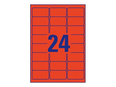 480 AVERY Zweckform Etiketten L6034-20 rot 63,5 x 33,9 mm