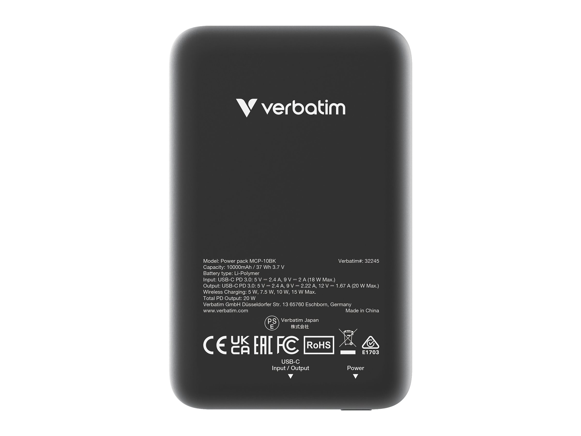 Verbatim Charge ?n? Go Magnetic Powerbank 10000 mAh schwarz
