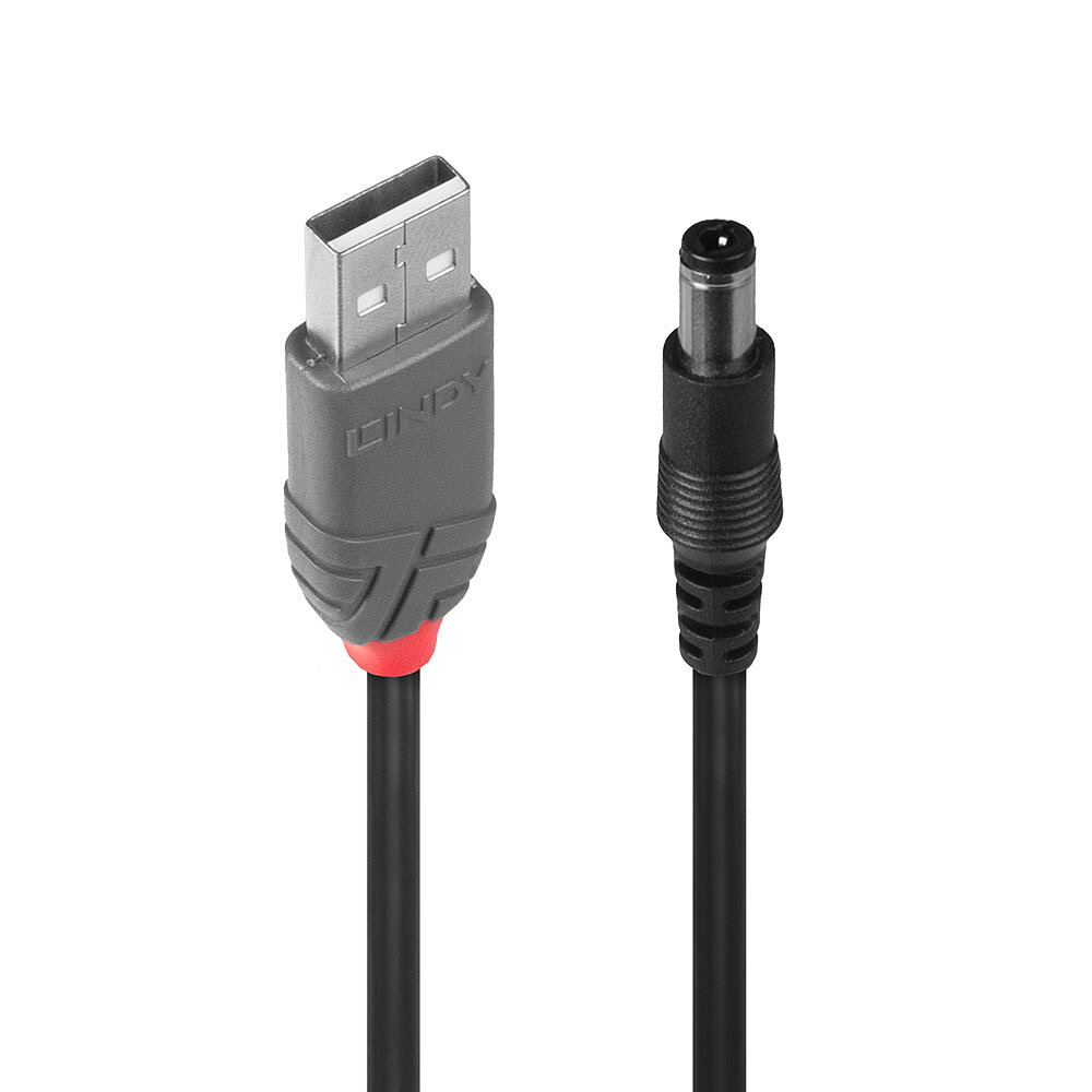 LINDY Adapterkabel USB A St DC 5,5/2,5mm