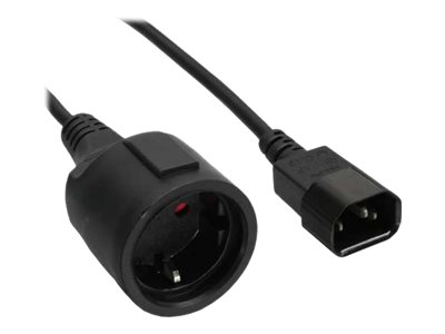 INLINE Netz Adapterkabel IEC-60320 C14 zu Schutzkontakt 3x 0,75mm2 fuer USV 1m