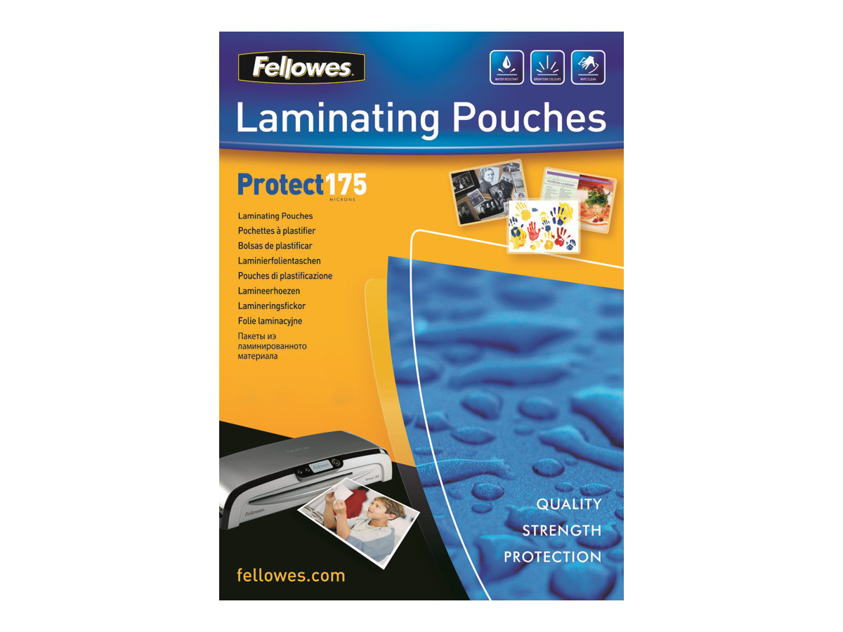 100 Fellowes Protect175 Laminierfolien glaenzend fuer A4 175 micron 100 Fellowes Protect175 Laminierfolien glaenzend fuer A4 175 micron