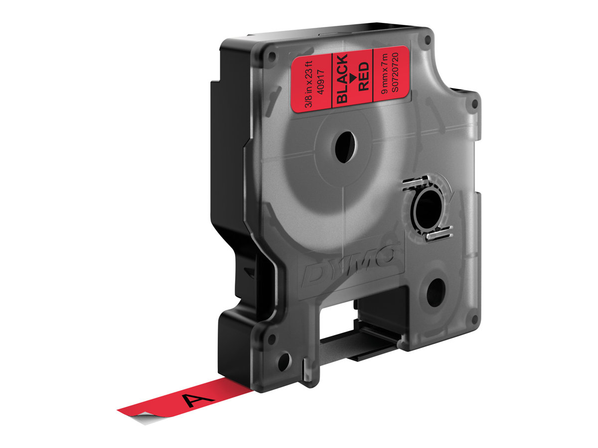 DYMO Schriftband D1 40917 S0720720, 9 mm schwarz auf rot