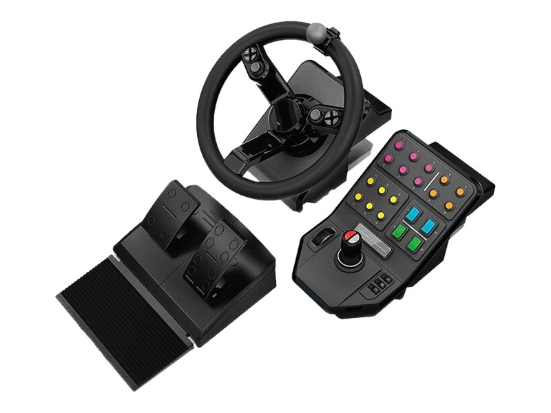 LOGITECH Heavy Equipment GSeries wheel and pedals set wired for PC