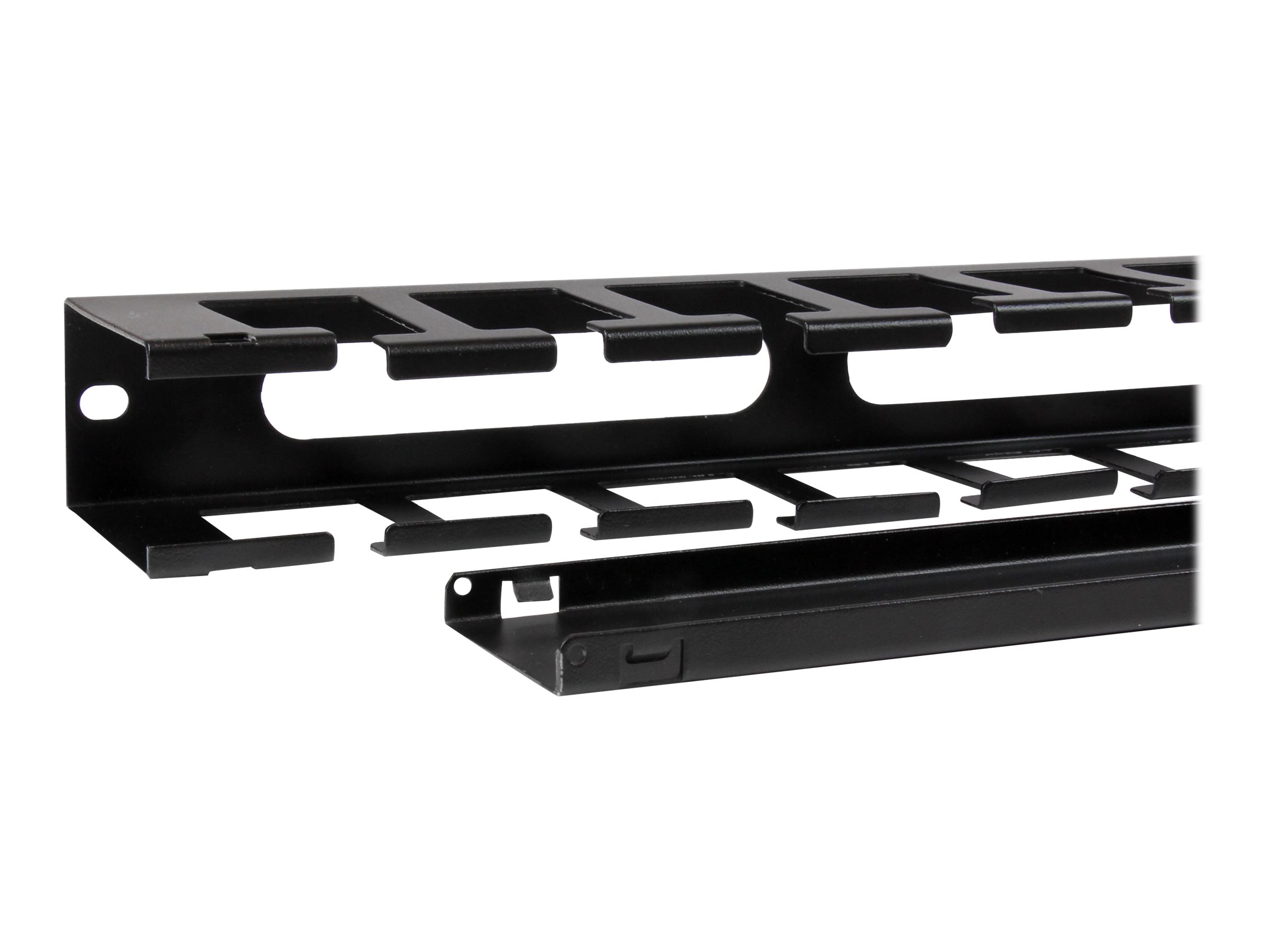STARTECH.COM 1 HE 19 Zoll Rangierpanel / Kabelordner Kabelmanagement mit Abdeckung - Server Finger Kabelkanal