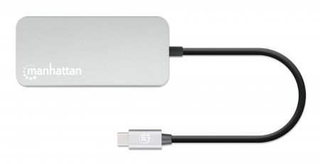 MANHATTAN USBC 8in1Dockingstation mit Power Delivery 100 W Typ CStecker auf HDMI 4K30Hz 3x USBA 5 Gbits RJ45 Kartenleser Alu
