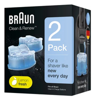 2 BRAUN Clean & Renew CCR 2 Reinigungskartuschen für Rasierer 2 BRAUN Clean & Renew CCR 2 Reinigungskartuschen für Rasierer