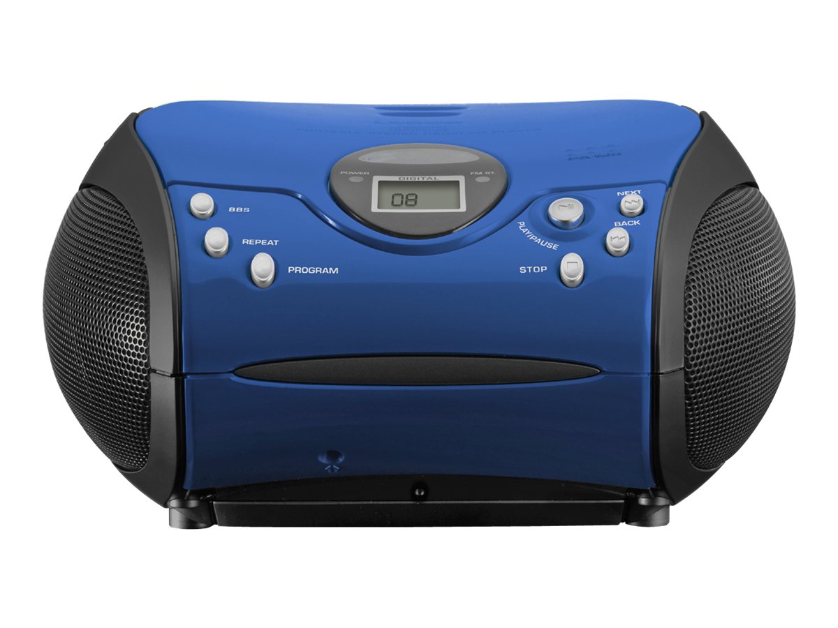 LENCO SCD-24 Stereo UKW-Radio mit CD-Player, blau/schwarz