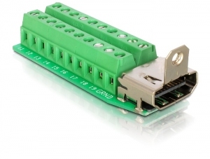 Delock Adapter HDMI Buchse > Terminalblock 20pin Delock Adapter HDMI Buchse > Terminalblock 20pin