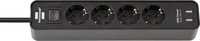 Brennenstuhl Ecolor Steckdosenleiste 4-fach mit Schalter & 2x USB-A schwarz 1,5m Brennenstuhl Ecolor Steckdosenleiste 4-fach mit Schalter & 2x USB-A schwarz 1,5m