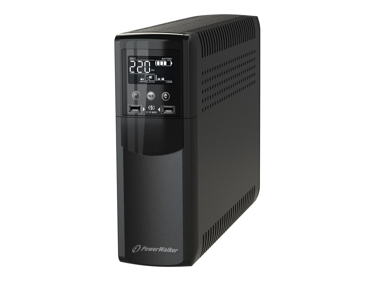 POWERWALKER VI 1500 CSW IEC 1500VA / 900W Line-Interactive USV Tower AVR Reine Sinuswelle USB Ladegeraet