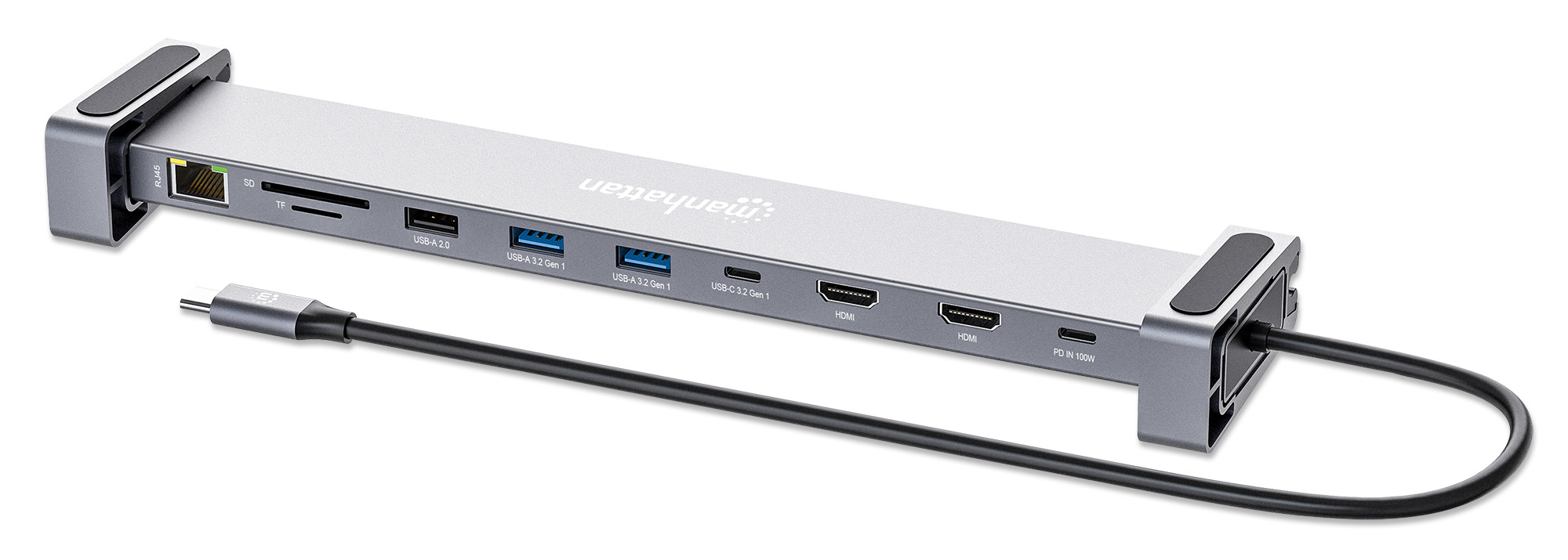 Manhattan 10-in-1 Dockingstation USB-C PD 4K HDMI