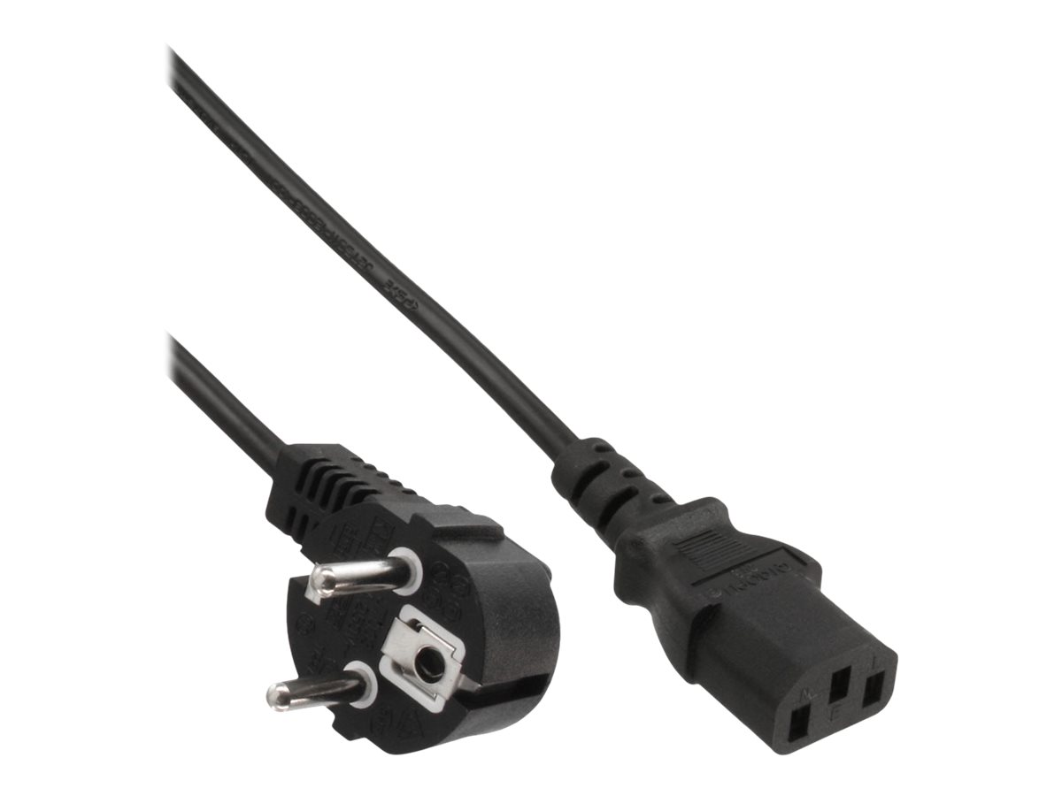 INLINE Netzkabel Schutzkontakt gewinkelt auf Kaltgeraetestecker C13 0,3m INLINE Netzkabel Schutzkontakt gewinkelt auf Kaltgeraetestecker C13 0,3m