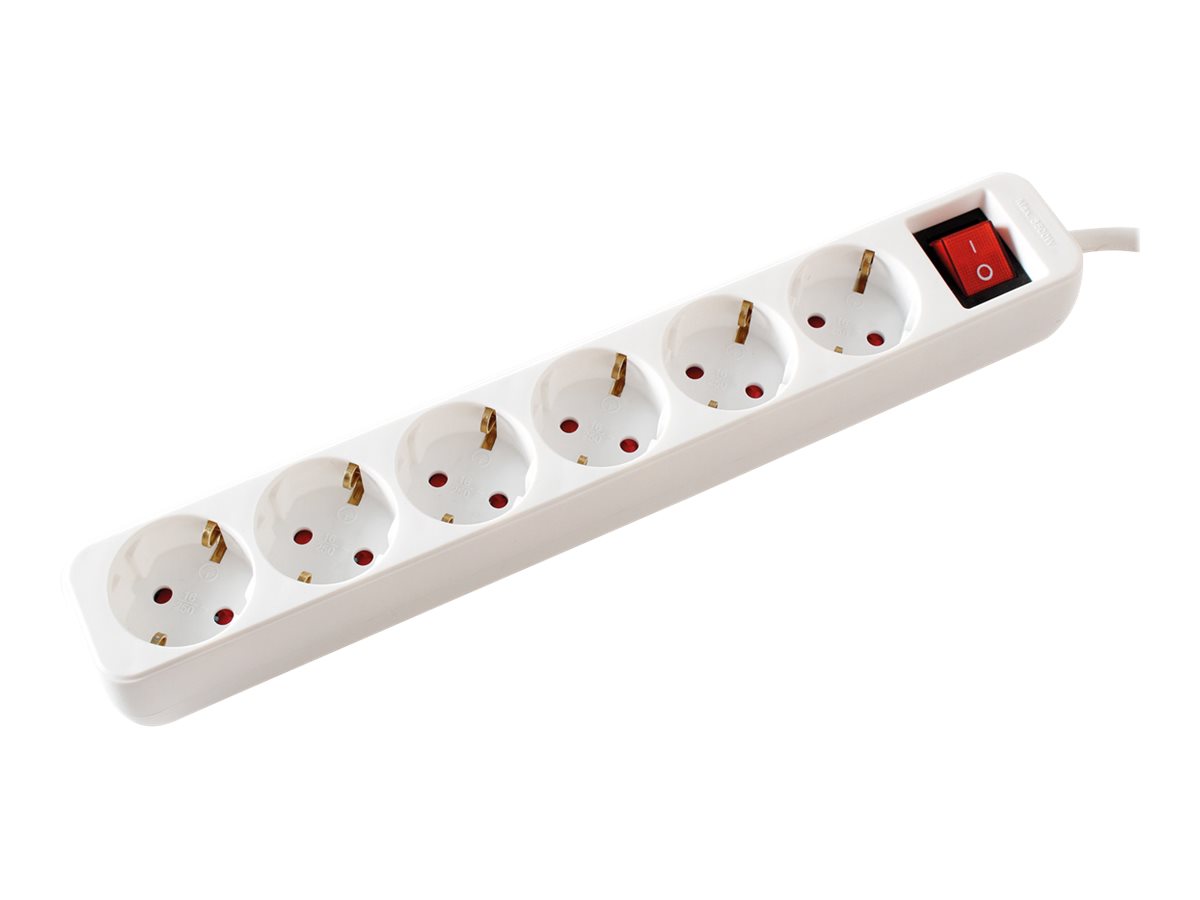 VALUE 6-fach Steckdosenleiste mit Schalter weiss 10m VALUE 6-fach Steckdosenleiste mit Schalter weiss 10m