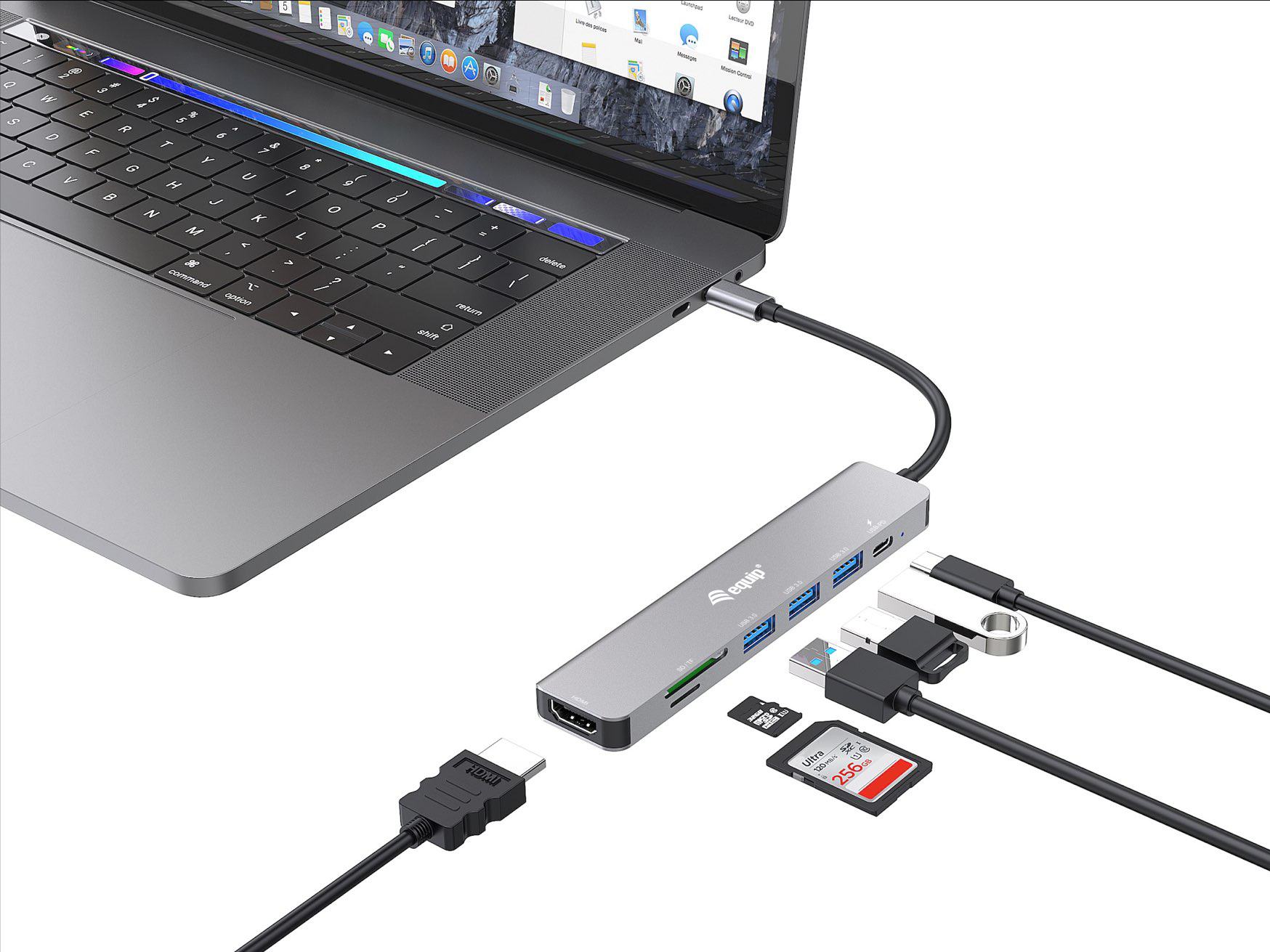Equip Dock USBCHDMI3xUSB30SDTF100WPD 25cm si