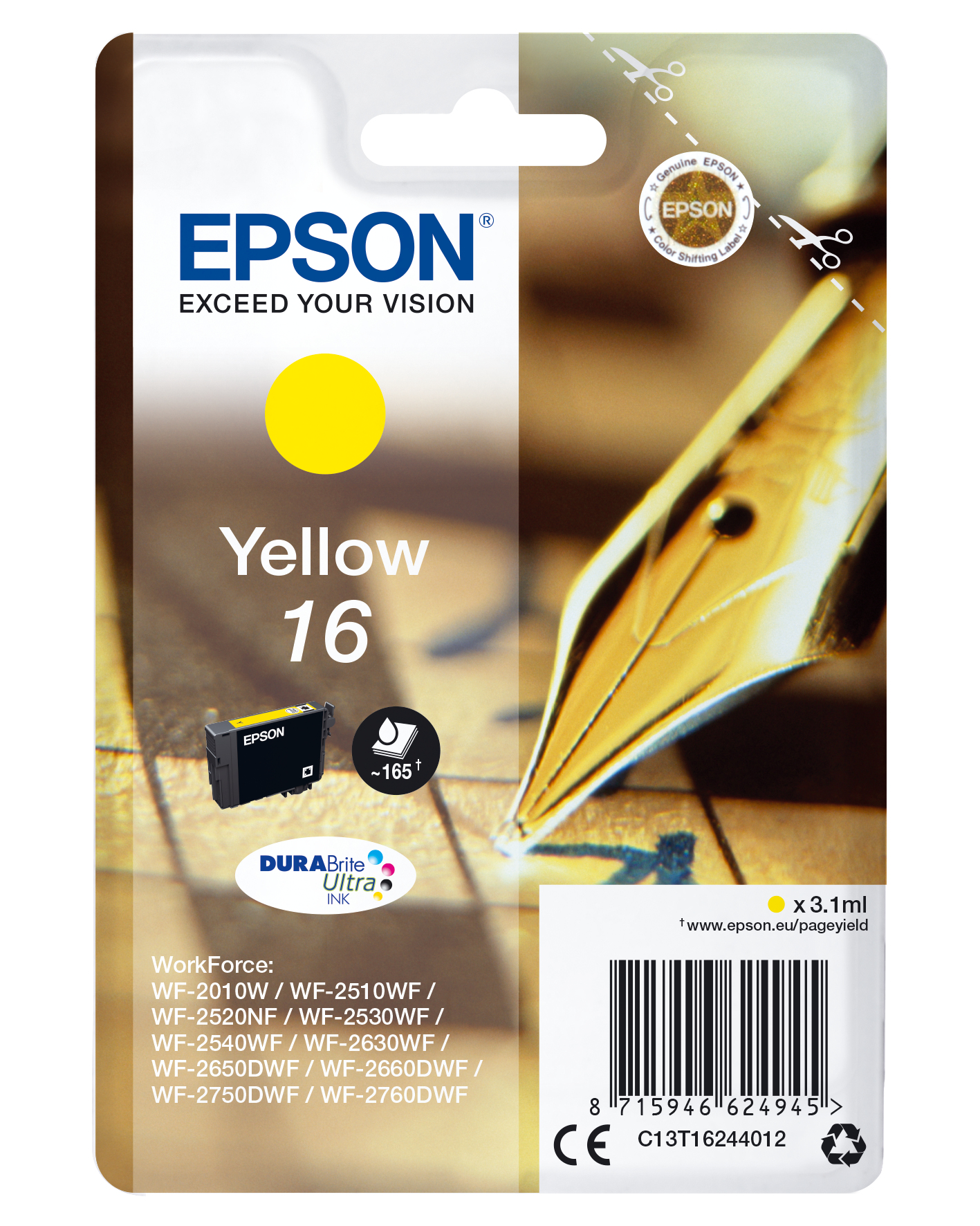 C13T16244012 EPSON WF Tinte yellow ST