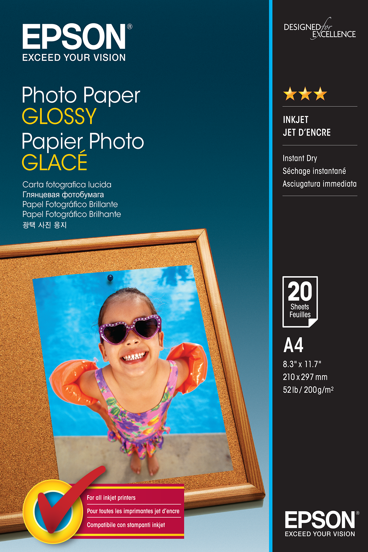 EPSON Fotopapier S042538 DIN A4 glaenzend 200 gqm 20 Blatt