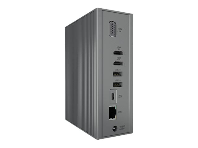 ICY BOX IB-DK2262AC USB Type-C+ Type-A DockingStation mit dreifachem Videoausgang bis 55W Power Delivery unterstuetzt 2x 2K 60 Hz
